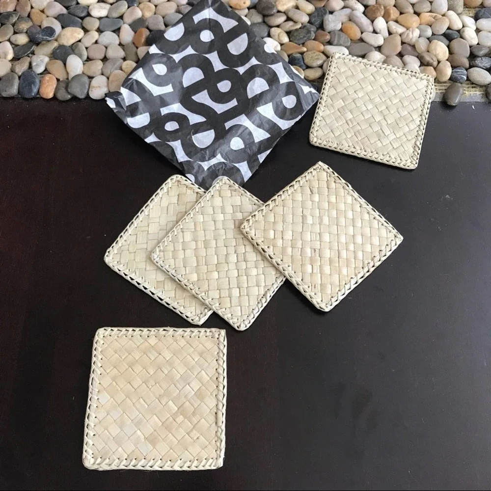Crate and Barrel Woven Coasters Set! NEW c&b